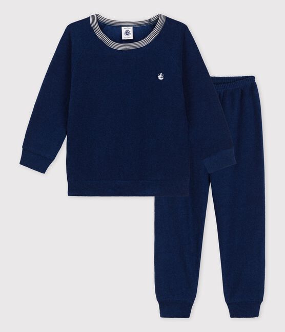 Pyjama en bouclette éponge grattée bleu MEDIEVAL