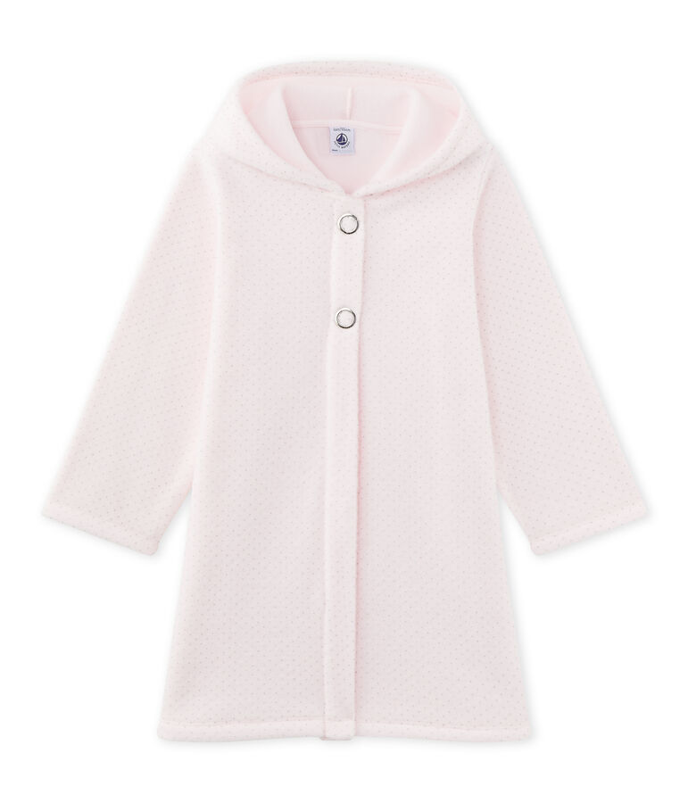 Robe de chambre petite fille rose/gris