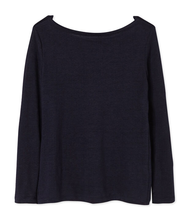 T-shirt femme en lin bleu