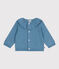 Cardigan bébé en tricot laine et coton uni à col ADRIATIC