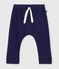 Pantalon b&eacute;b&eacute; en coton uni bleu marine