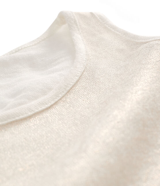 Débardeur femme en lin irisé blanc MARSHMALLOW/rose COPPER