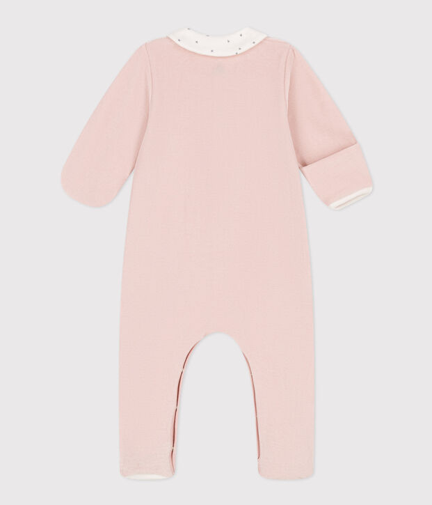 Pyjama b&eacute;b&eacute; en velours rose