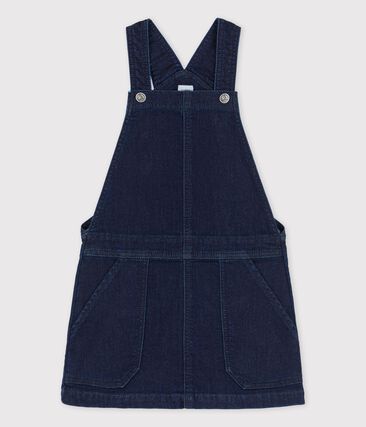 PETIT BATEAU - Robe salopette en denim enfant fille