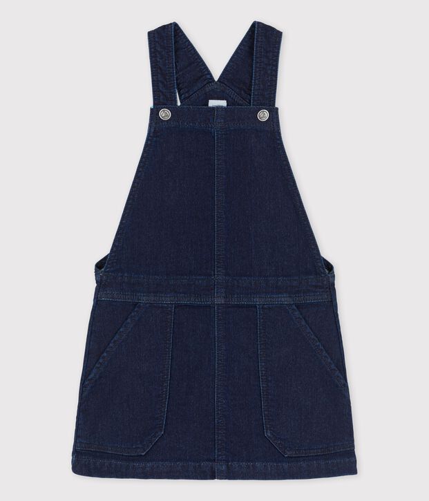 Robe salopette en denim enfant fille bleu