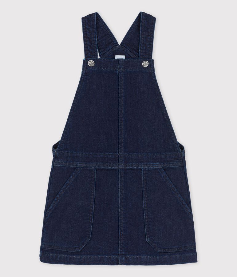 Robe salopette en denim enfant fille bleu DENIM BLEU FONCE