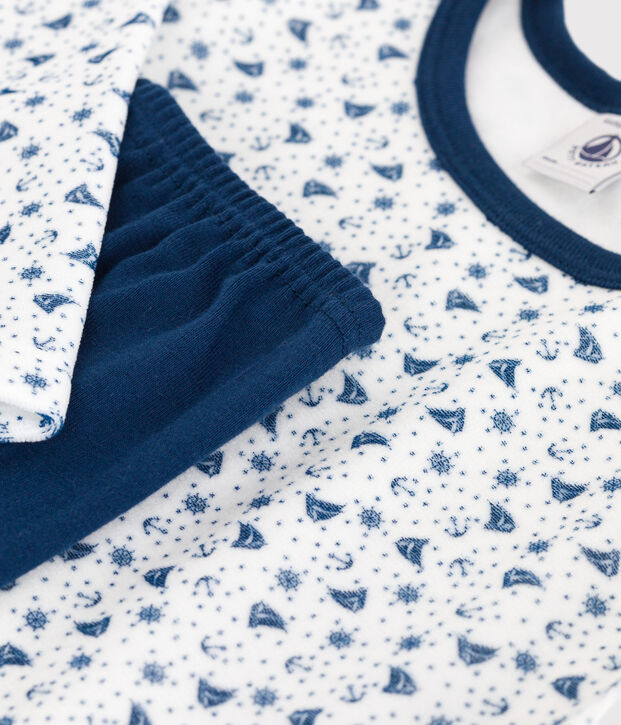 Pyjama en velours enfant bleu/multicouleur