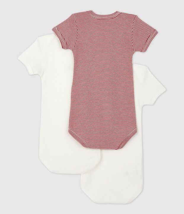 Lot de 3 bodies &agrave; rayures manches courtes en coton multicouleur