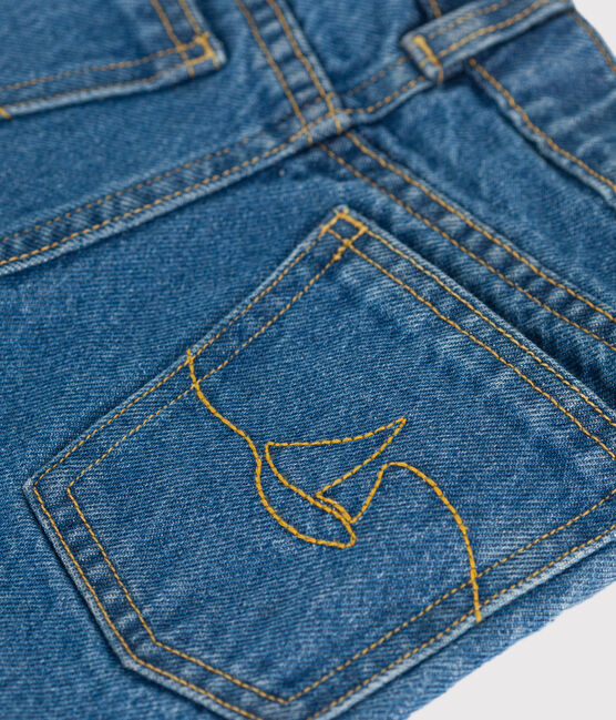 Pantalon enfant en denim bleu DENIM MOYEN