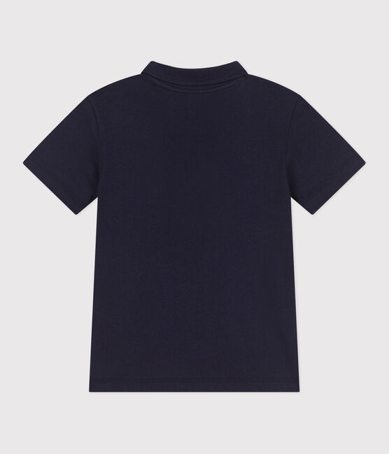 Polo enfant en coton à manches courtes uni bleu SMOKING