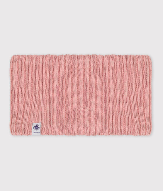 Snood bébé en tricot doublé en polaire recyclée rose SALINE