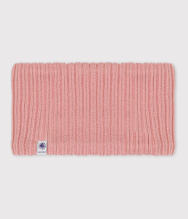 Snood b&eacute;b&eacute; en tricot doubl&eacute; en polaire recycl&eacute;e rose