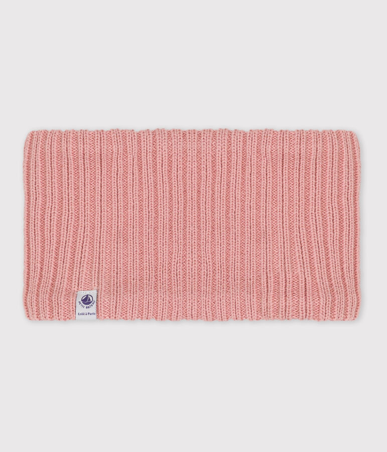 Snood b&eacute;b&eacute; en tricot doubl&eacute; en polaire recycl&eacute;e rose