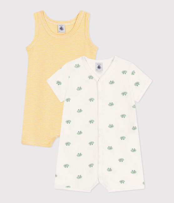 Lot de 2 combinaisons courtes en coton bébé variante 1