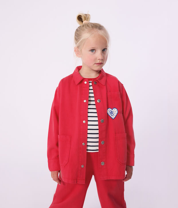 Veste enfant en coton unie rouge