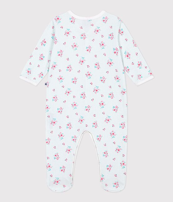 Pyjama bébé en coton imprimé fleuri blanc MARSHMALLOW/blanc MULTICO