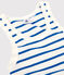 Débardeur L'ICONIQUE en coton bio Femme blanc MARSHMALLOW/bleu DELFT