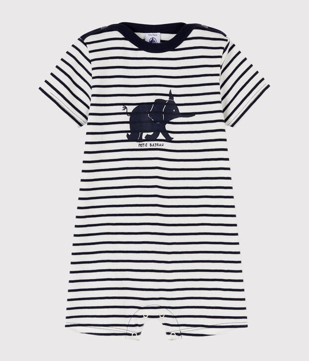 Combicourt b&eacute;b&eacute; gar&ccedil;on ray&eacute; bleu/blanc