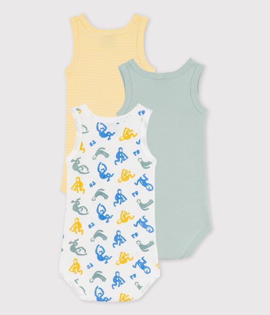 Lot de 3 bodies phosphorescents sans manches en coton variante 1