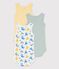 Lot de 3 bodies phosphorescents sans manches en coton variante 1