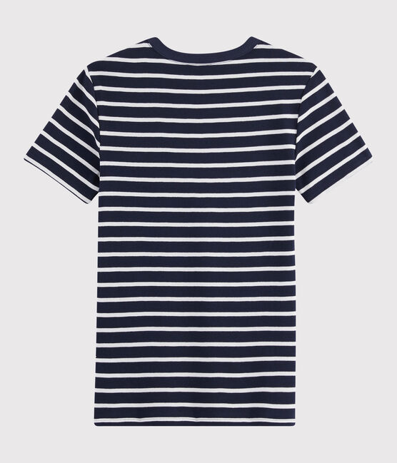 T-shirt iconique col rond Femme bleu SMOKING/blanc MARSHMALLOW