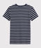 T-shirt iconique col rond Femme bleu SMOKING/blanc MARSHMALLOW