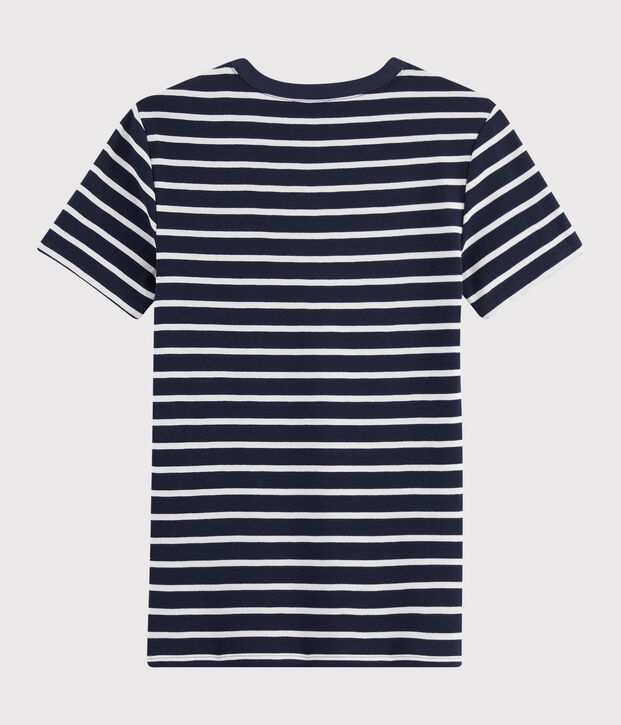 T-shirt iconique col rond Femme bleu/blanc