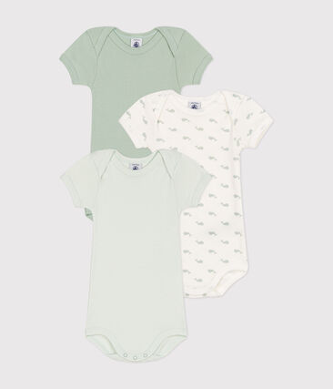 Lot de 3 bodies manches courtes minis baleines en coton bébé