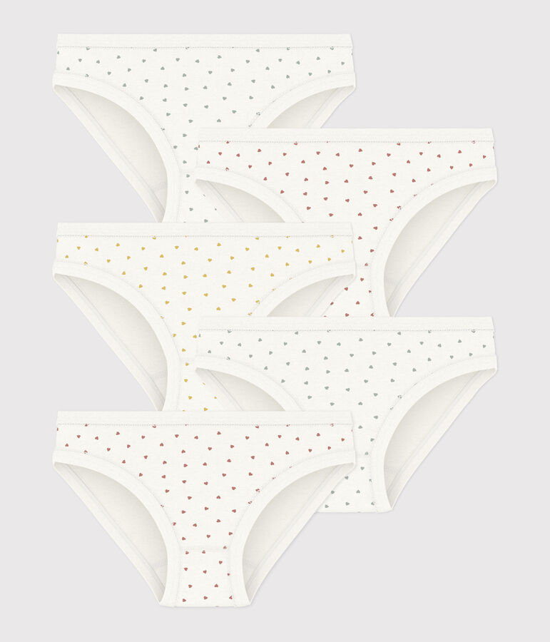 Lot de 5 culottes petits c&oelig;ur en coton petite fille variante 1