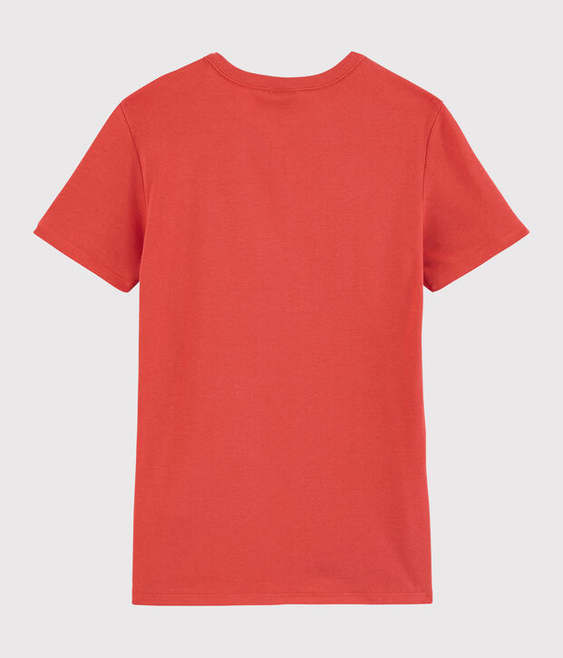 T-shirt col rond iconique en coton Femme orange
