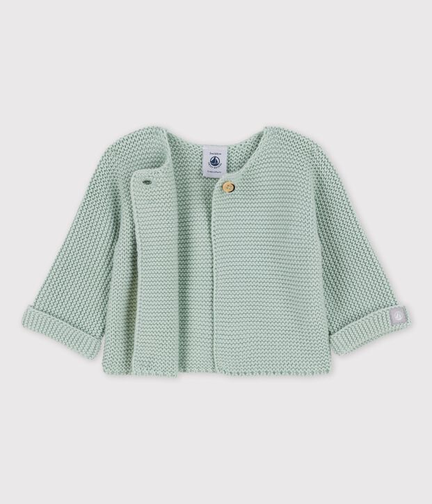 Cardigan en tricot de coton biologique b&eacute;b&eacute; vert