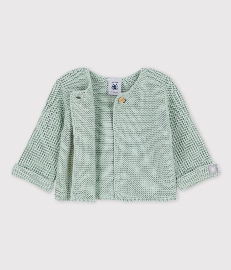 Cardigan en tricot de coton biologique b&eacute;b&eacute; vert
