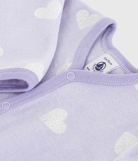 Pyjama bébé en velours imprimé cœurs blanc SQUAW/ MARSHMALLOW
