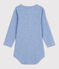 Body manches longues bébé col tunisien en coton SKY