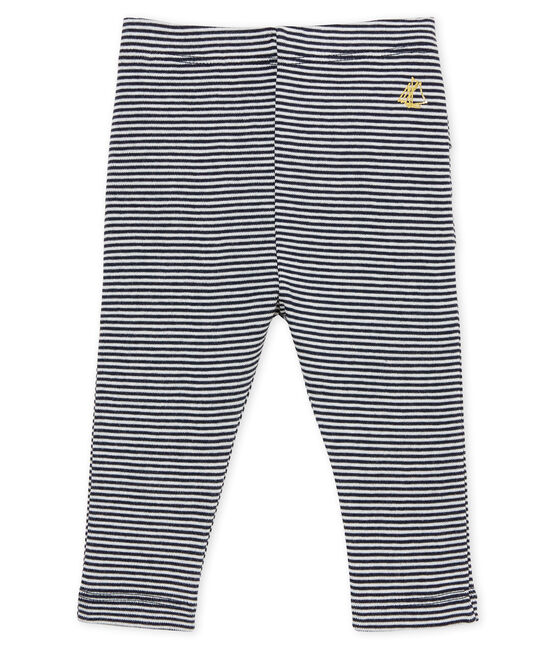 Legging bébé fille milleraies bleu SMOKING/blanc MARSHMALLOW