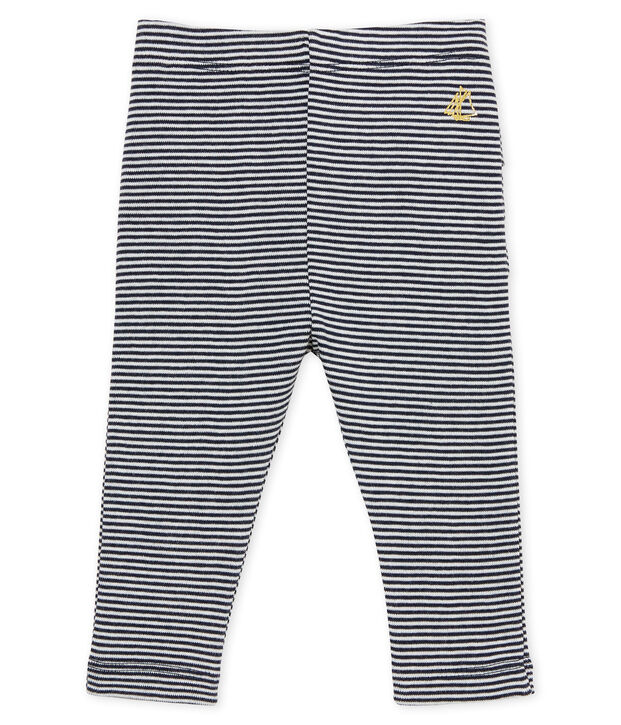 Legging b&eacute;b&eacute; fille milleraies bleu/blanc