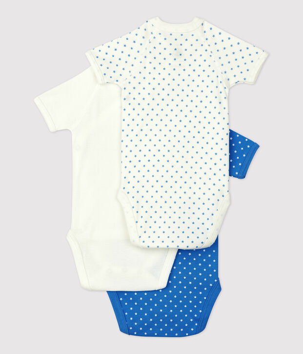 Lot de 3 bodies b&eacute;b&eacute; en coton biologique multicouleur