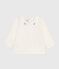 Blouse bébé en coton manches longues avec col brodé blanc MARSHMALLOW