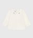 Blouse bébé en coton manches longues avec col brodé