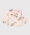 Blouse manches longues bébé imprimée en gaze de coton rose SALINE/blanc MULTICO