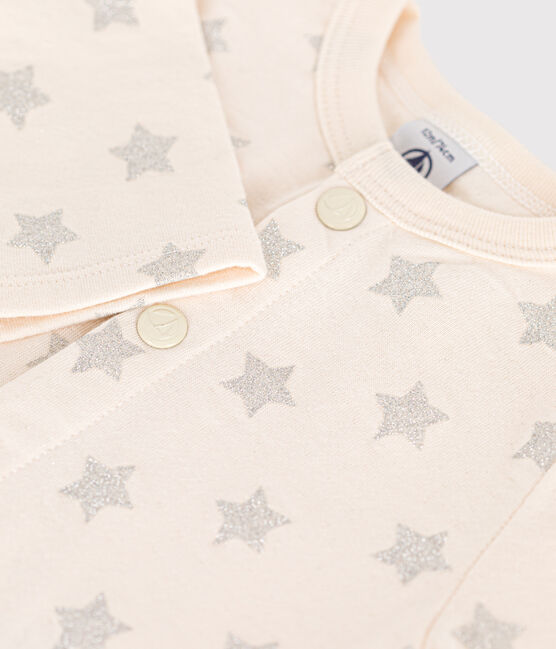 Cardigan en tubique imprimé étoile bébé beige AVALANCHE/ ARGENT