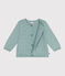 Cardigan bébé en coton point fantaisie vert PAUL