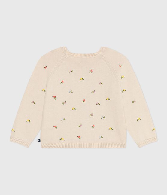 Cardigan enfant en laine et coton à motifs brodés blanc AVALANCHE/ MULTICO