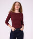Tee-shirt femme col amiral en coton manches longues