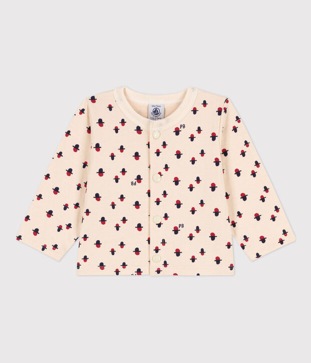 Cardigan b&eacute;b&eacute; imprim&eacute; en tubique &eacute;cru/multicouleur