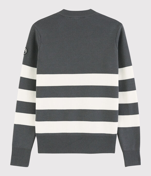 Pull marin en coton Femme gris/blanc