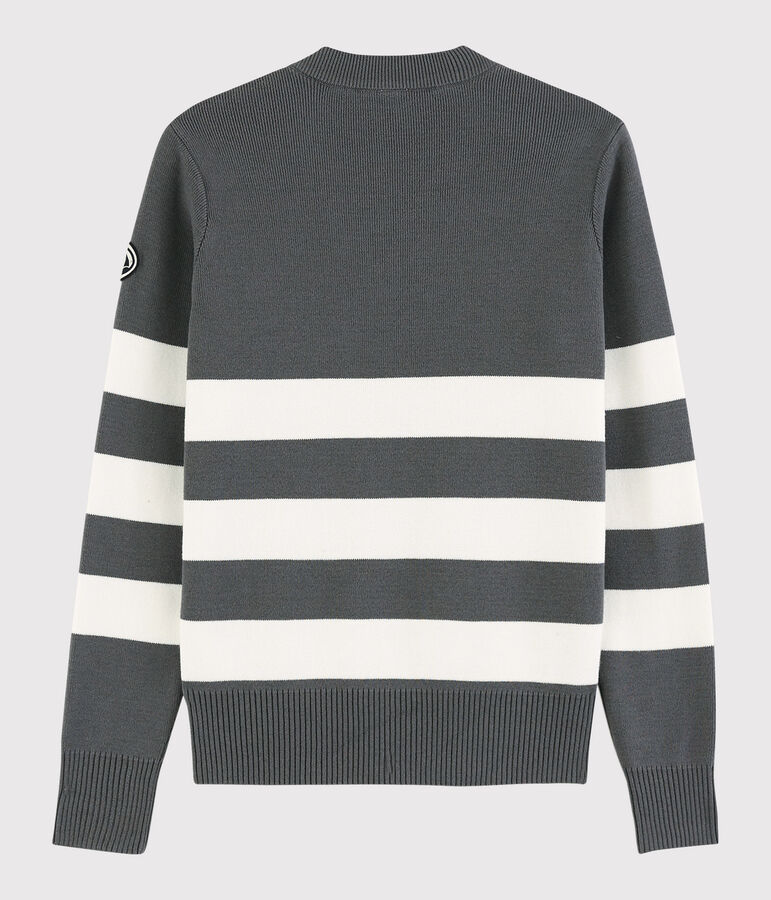 Pull marin en coton Femme gris/blanc