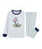 Pyjama petit garçon en côte et tubique blanc MARSHMALLOW/blanc MULTICO