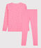 Pyjama snugfit à pois petite fille en coton rose PETAL/blanc ECUME