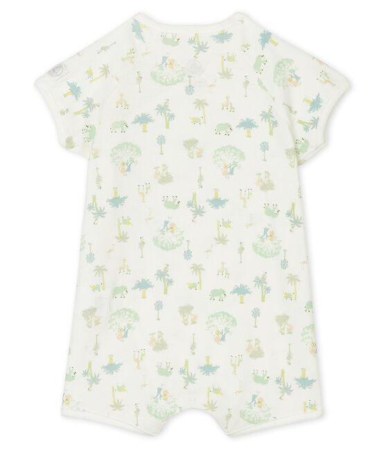 Combicourt bébé mixte en côte blanc MARSHMALLOW+AMANDIER/vert MULTICO